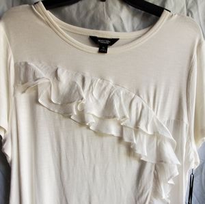 Simply Vera ruffle tshirt top Marshmallow color XL